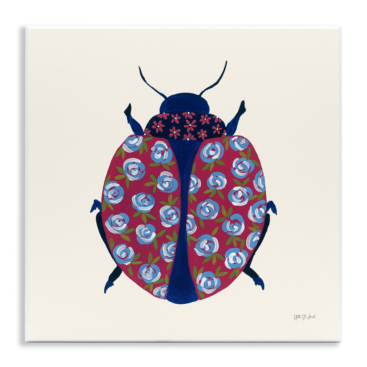 Stupell Industries Rose Blooming Beetle Wall Plaque Art Design by Yvette St. Amant